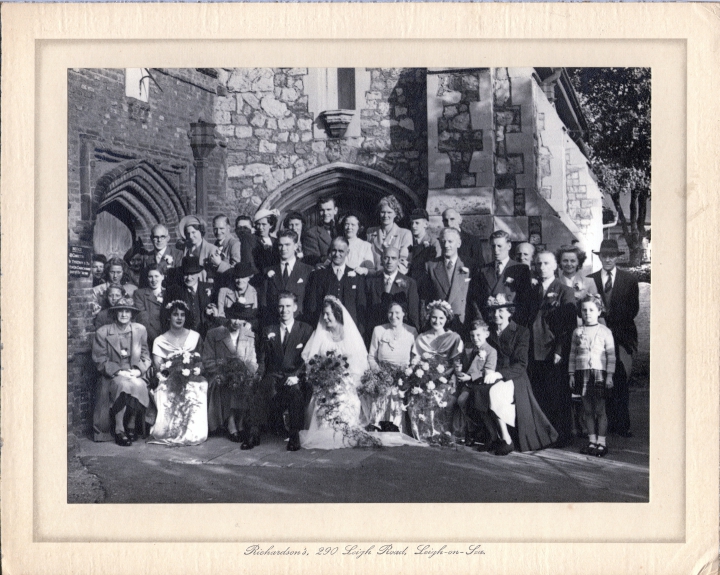 Dorothy's Wedding. Bob at the back with his school cap on. All the Halls and Papps'